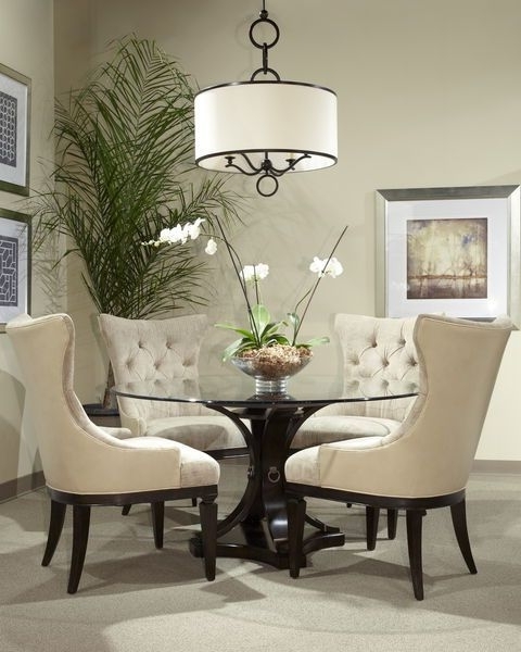 Dining Room Glass Tables Sets Inside Most Up To Date 17 Classy Round Dining Table Design Ideas (Photo 14 of 20)