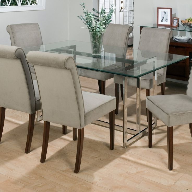 Dining Room Round Glass Dining Table With Chairs Dining Room Chairs In Most Recently Released Glass Dining Tables And Chairs (View 6 of 20)