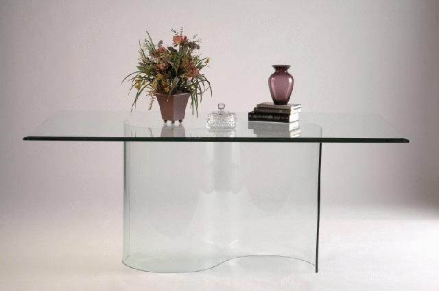 Double Curved All Glass Dining Table Base (Photo 1 of 20)
