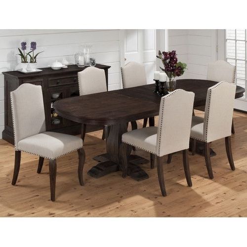 Extendable Dining Pertaining To Jaxon 7 Piece Rectangle Dining Sets With Upholstered Chairs (Photo 8 of 20)