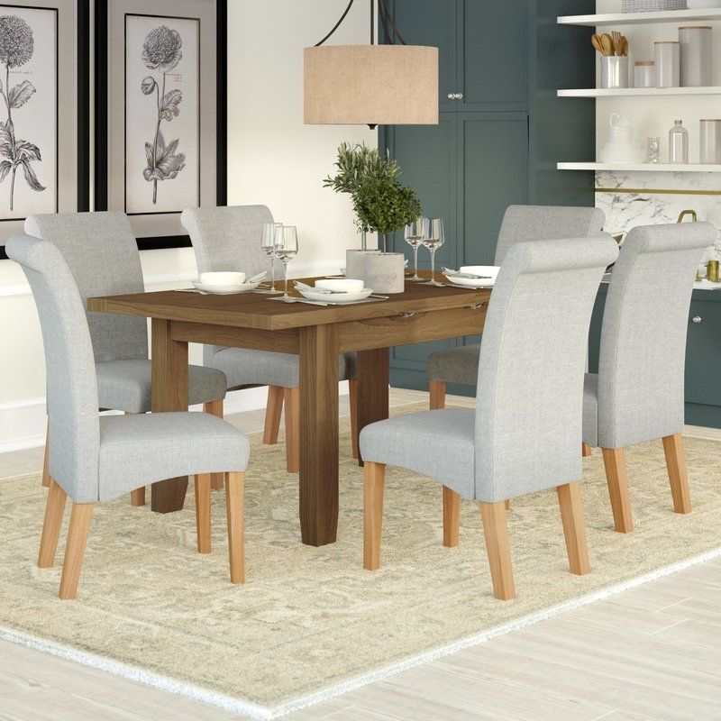 Extendable Dining Tables And 6 Chairs With Regard To Trendy Three Posts Berwick Extendable Dining Table And 6 Chairs & Reviews (View 17 of 20)