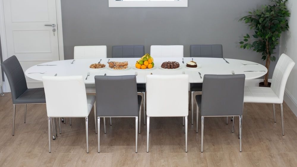 Extendable Dining Tables Sets Intended For Trendy White Oval Extending Dining Table (View 7 of 20)