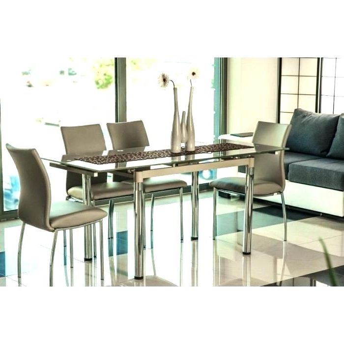 Extending Glass Dining Table And 6 Chairs Iii Beige Glass Extendable For Most Current Black Glass Dining Tables With 6 Chairs (View 9 of 20)