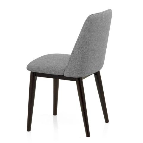 Fabric Covered Dining Chairs Inside Most Popular Elwood Walnut Dining Chair Grey Fabric – Atlantic Shopping (Photo 18 of 20)