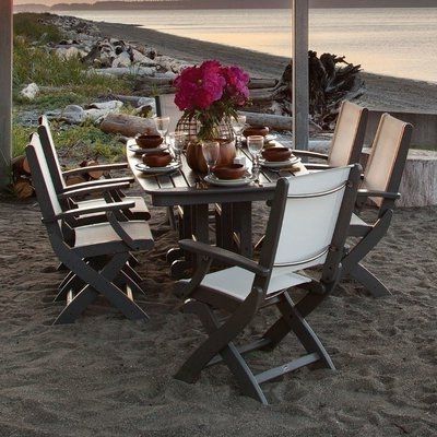 Famous Chapleau Ii 7 Piece Extension Dining Tables With Side Chairs In Polywood® Coastal 7 Piece Dining Set Finish: Slate Grey (View 6 of 20)
