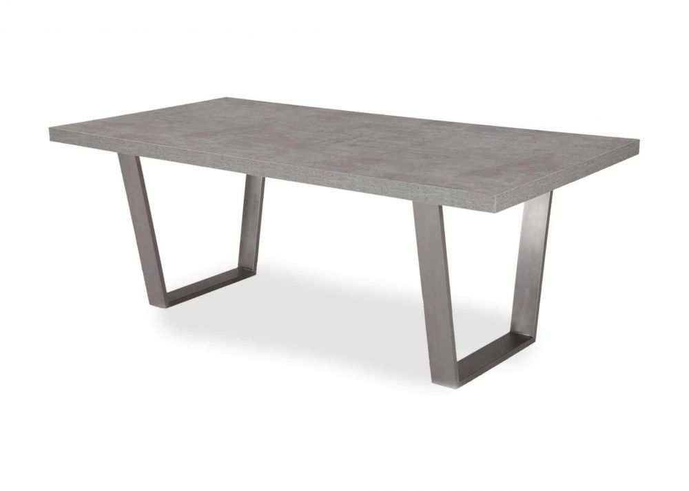 Famous Concrete Look & Brushed Stainless Steel Dining Table – Odessa – Ez Intended For Brushed Steel Dining Tables (Photo 1 of 20)