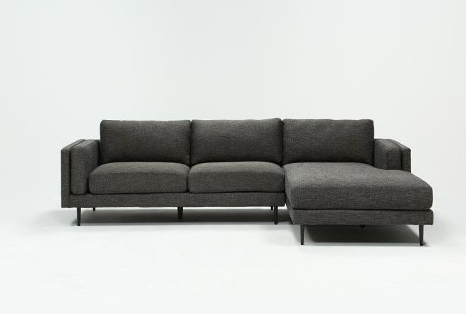 Famous Lucy Grey 2 Piece Sectionals With Raf Chaise With Aquarius Dark Grey 2 Piece Sectional W/laf Chaise (View 1 of 15)
