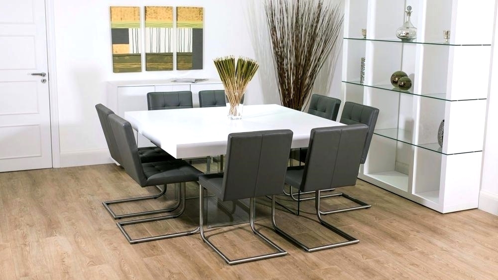 Famous White Dining Tables 8 Seater Throughout Modern Grey And White Extending Dining Table 8 Seater Uk Grey And (View 18 of 20)