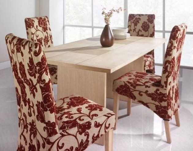 Fashionable Dining Room Chair Fabric Ideas For Minimalist Small Dining Table Inside Fabric Dining Room Chairs (View 17 of 20)