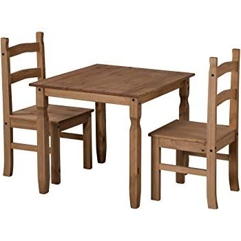 Fashionable Mercers Furniture Corona Rio Dining Table And 2 Chairs – Pine Throughout Two Seater Dining Tables And Chairs (Photo 19 of 20)