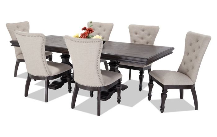 Favorite 12. Jaxon 5 Piece Round Dining Set W Upholstered Chairs 360 Pertaining To Jaxon 6 Piece Rectangle Dining Sets With Bench & Uph Chairs (Photo 19 of 20)