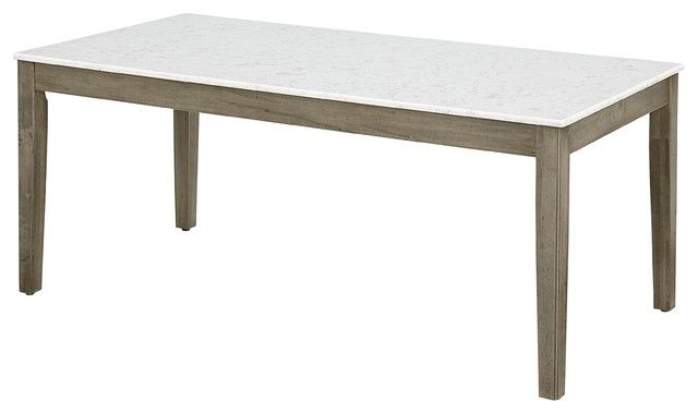 Favorite Caden Round Dining Tables Intended For Caden Kitchen Leg Table Base With Quartz Top – Transitional – Dining (View 10 of 20)