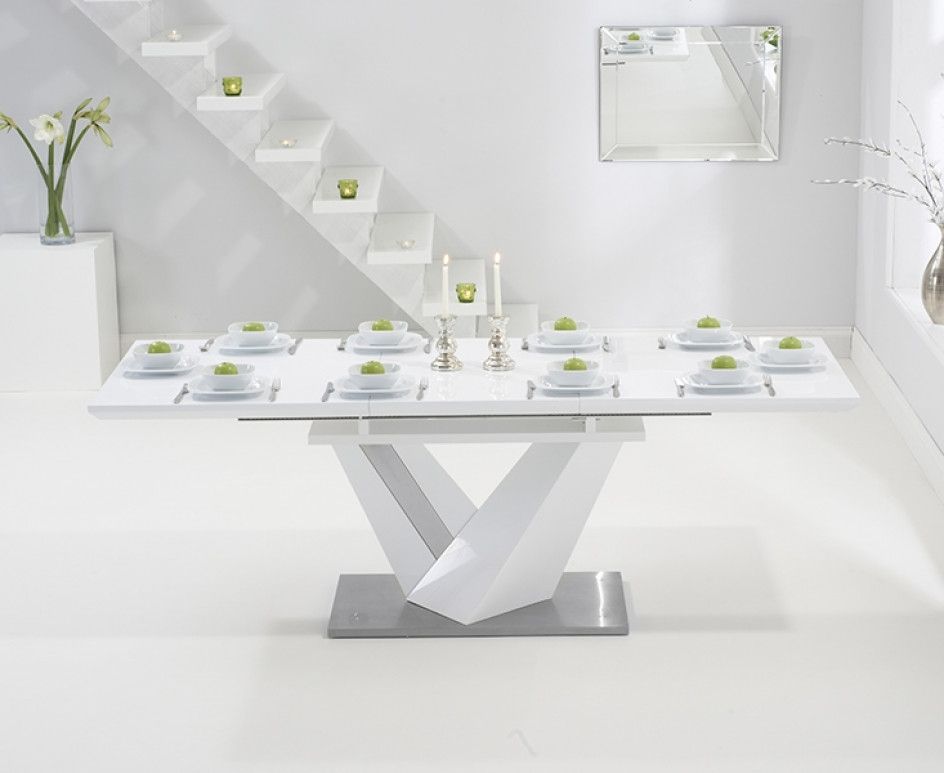 Favorite Harmony 160cm White High Gloss Extending Dining Table With Red For High Gloss Extending Dining Tables (Photo 12 of 20)