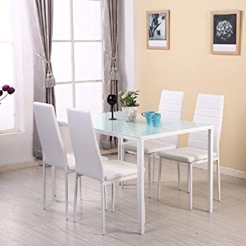 Favorite Warmiehomy Dining Table Chairs, Stunning Glass Dining Table Set With White Glass Dining Tables And Chairs (Photo 16 of 20)