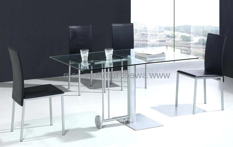 Foldable Dining Set 5pcs Modern Japanese Style Table And Chair Asian For Current Glass Folding Dining Tables (Photo 18 of 20)