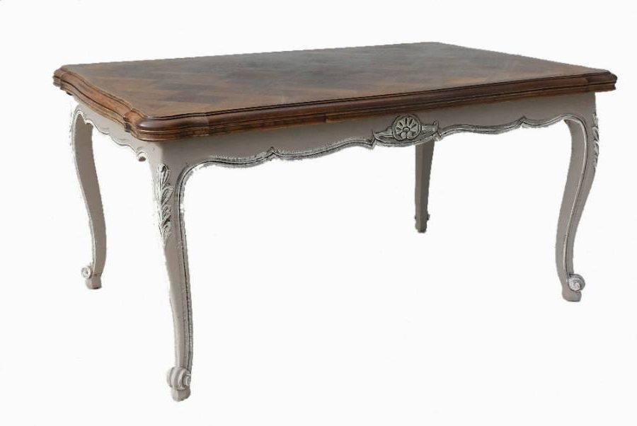 French Vintage Extending Dining Table Louis Xv Rev Painted Oak In Regarding Well Liked Retro Extending Dining Tables (View 6 of 20)
