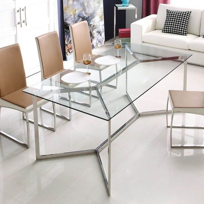 Featured Photo of 20 The Best Glass and Stainless Steel Dining Tables