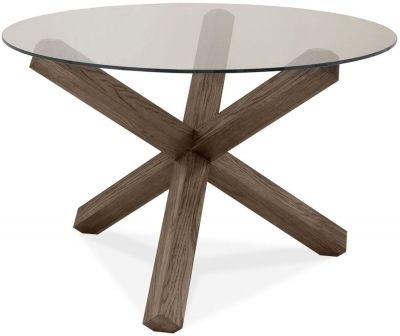 Glass Oak Dining Tables In Latest Buy Bentley Designs Turin Dark Oak Round Glass Dining Table – 120cm (View 18 of 20)
