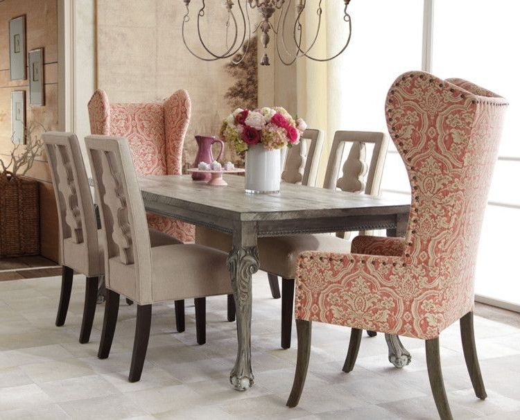High Back Dining Chairs Regarding 2017 Glamorous Wingback Chairs In Dining Room Traditional With Wing Chair (Photo 13 of 20)