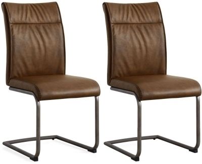 High Back Leather Dining Chairs Intended For Widely Used Buy Industrial Faux Leather High Back Dining Chair (pair) Online (View 7 of 20)