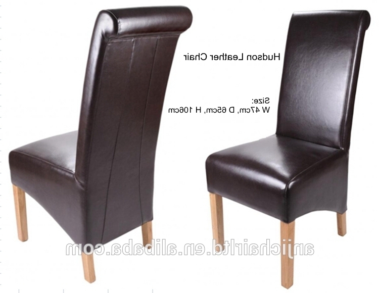 High Back Leather Dining Chairs With Regard To Most Up To Date Classic Roll Back Wood Frame High Back Leather Dining Chair – Buy (View 3 of 20)