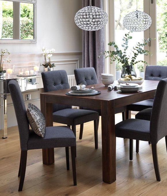 Home Dining Inspiration Ideas. Dining Room With Dark Wood Dining Within Trendy Dark Wood Dining Tables And Chairs (Photo 1 of 20)