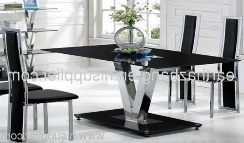 Hot Sell Black Glass Dining Table Xydt 252 Manufacturer From China With Regard To Latest Dining Tables Black Glass (View 12 of 20)