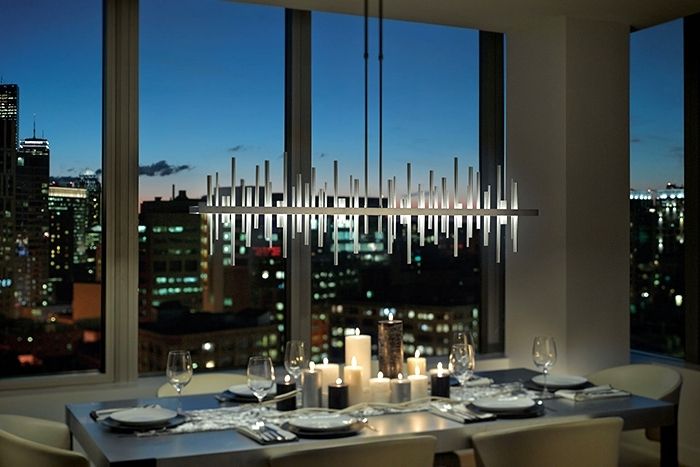 How To Light A Dining Room – Lightology Pertaining To Fashionable Dining Tables With Led Lights (Photo 12 of 20)