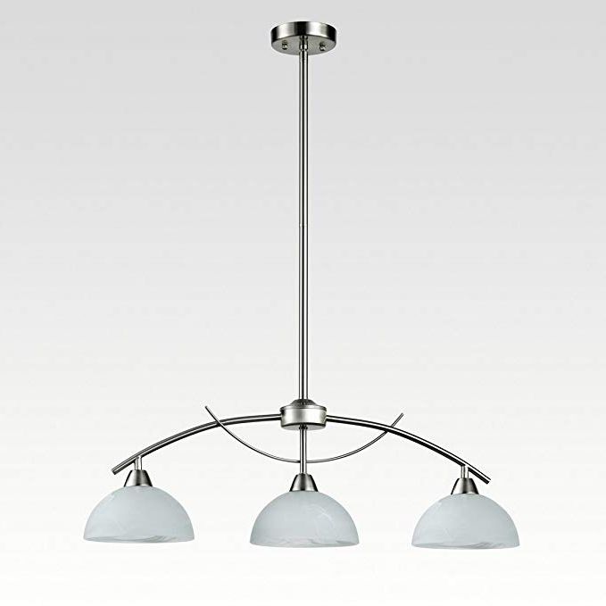 Ina Pewter 60 Inch Counter Tables With Frosted Glass With Regard To Most Popular Dazhuan Modern Frosted Glass Shades Pendant Light Arched Alabaster (View 11 of 20)