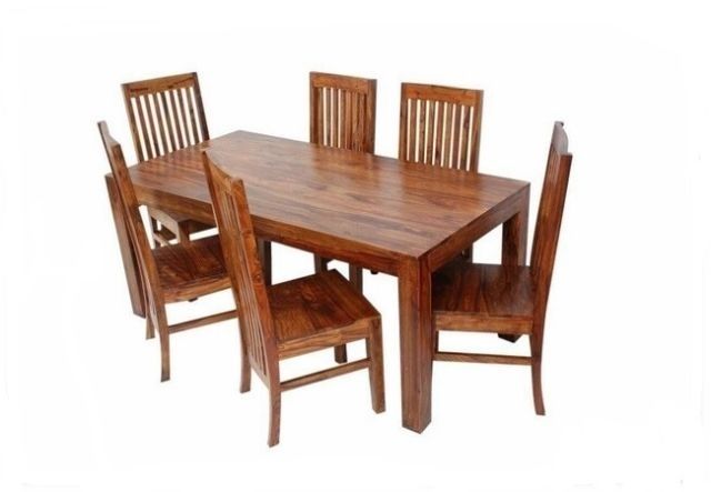 Indian Wood Dining Tables With Regard To Most Recent Jaipur  Indian Solid Sheesham Wood – 120cm Dining Table And 4 Chairs (Photo 20 of 20)