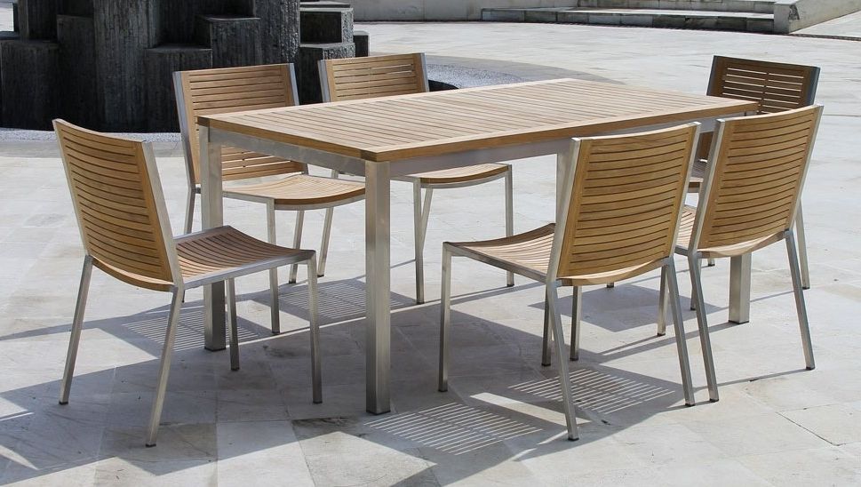 Indoor Outdoor Wicker Custom Made Teak Wood Furniture Selangor Malaysia Intended For Best And Newest Brushed Steel Dining Tables (Photo 12 of 20)