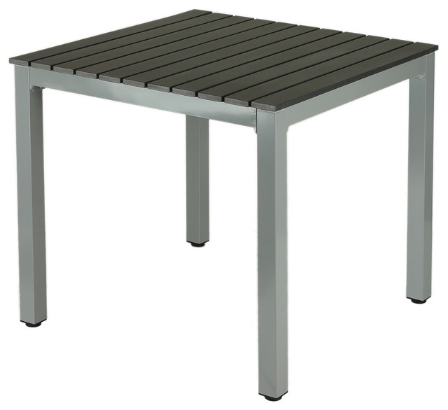 Jaxon Aluminum Outdoor Table, Poly Wood, Silver/slate Gray – Modern With Regard To Most Up To Date Jaxon Extension Rectangle Dining Tables (View 6 of 20)