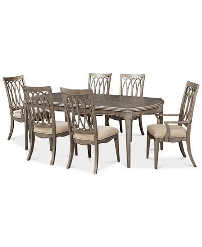 Kelly Ripa Home Hayley 7 Pc. Dining Set (dining Table, 4 Side Chairs In Newest Candice Ii 7 Piece Extension Rectangular Dining Sets With Uph Side Chairs (Photo 15 of 20)