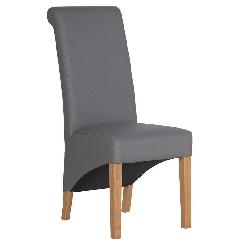 Knot Back Grey Faux Leather Dining Chair – Mulberry Moon With Newest Grey Leather Dining Chairs (View 9 of 20)