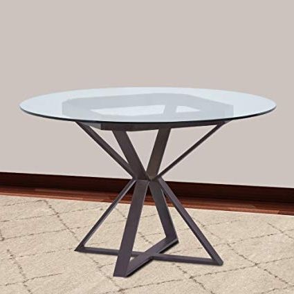 Latest Amazon – Armen Living Lccadibaab Cairo Dining Table With Clear With Caira Extension Pedestal Dining Tables (Photo 17 of 20)