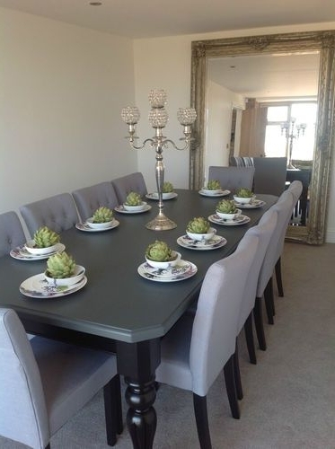 Latest Black 8 Seater Dining Tables In 8 10 Seater Large Dining Table, High Gloss Black + Painted Top,made (Photo 3 of 20)