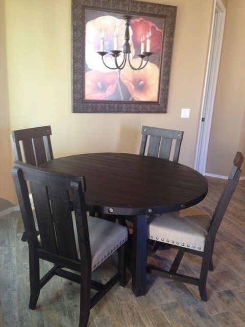 Latest Jaxon Grey 5 Piece Round Extension Dining Sets With Wood Chairs Within Jaxon 5 Piece Extension Round Dining Set W/wood Chairs (View 4 of 20)