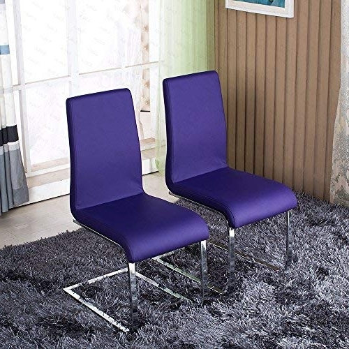 Latest Purple Faux Leather Dining Chairs Within Best Price For Schindora 2x Dining Chair Faux Leather Dining Chairs (Photo 7 of 20)