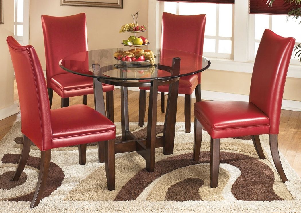 Latest Red Dining Tables And Chairs In D&n Furniture – Scranton, Pa Charell Round Dining Table W/4 Red Side (View 6 of 20)