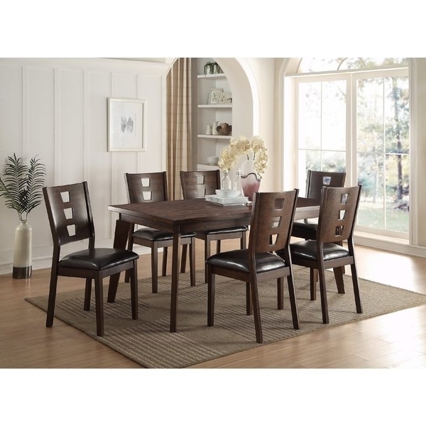 Latest Shop Joey 7 Piece Dining Set – Free Shipping Today – Overstock Pertaining To Caira Black 5 Piece Round Dining Sets With Upholstered Side Chairs (View 6 of 20)