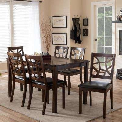 Laurent 7 Piece Rectangle Dining Sets With Wood Chairs Intended For Widely Used Baxton Studio – Kitchen & Dining Room Furniture – Furniture – The (Photo 10 of 20)