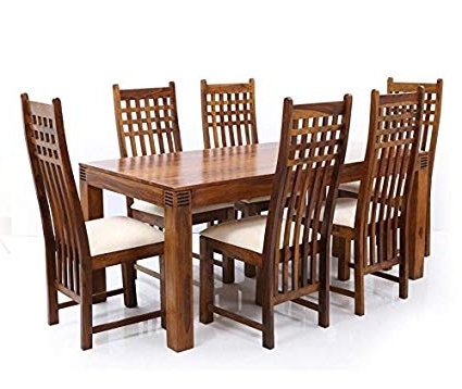 Lifeestyle Sheesham Wood Dining Table With 6 Chair (brown, Standard With Recent Sheesham Wood Dining Tables (Photo 1 of 20)