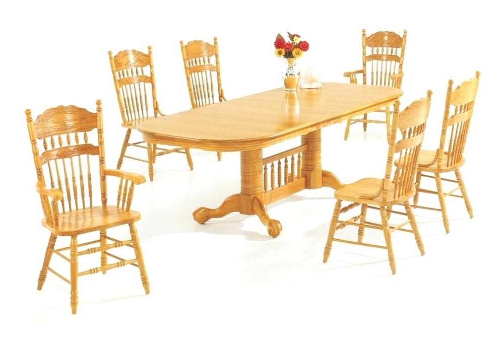 Light Oak Dining Tables And Chairs Pertaining To 2018 Oak Dining Room Chairs Chair Old Vintage Pressed Back Value Solid (Photo 13 of 20)