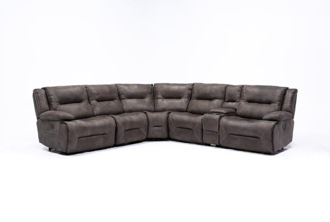 Living Spaces With Current Calder Grey 6 Piece Manual Reclining Sectionals (View 1 of 15)