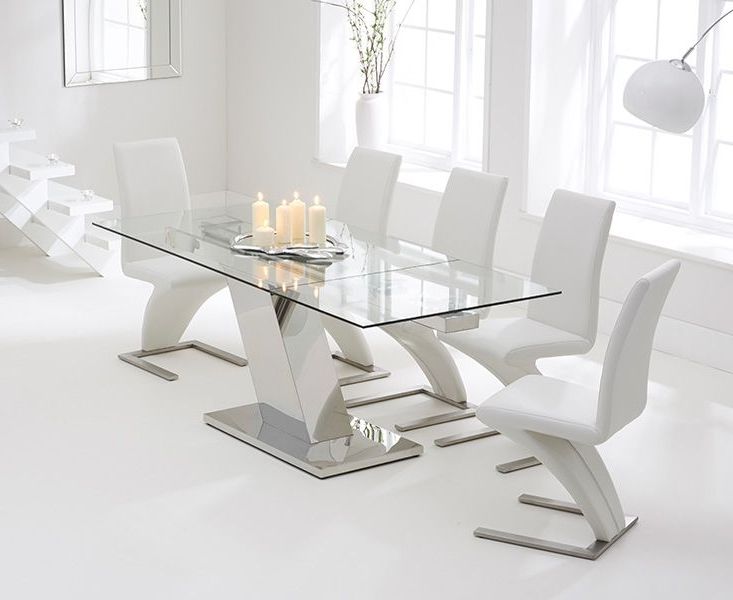 Luna 140cm Extending Glass Dining Table With Hampstead Z Chairs With Regard To Famous Oak And Glass Dining Tables Sets (View 19 of 20)