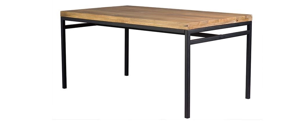 Mango Wood/iron Dining Tables Within Most Current Ypster 160x90cm Industrial Dining Table In Mango Wood And Metal (View 8 of 20)