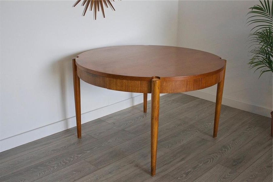 Mid Century Retro Danish Style Teak Flip Top Poker Card Dining Table Intended For Widely Used Danish Style Dining Tables (View 18 of 20)
