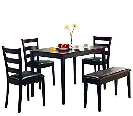 Most Current Helms 6 Piece Rectangle Dining Sets Inside Amazon: Taraval 5 Piece Dining Set With Bench Cappuccino And (Photo 1 of 20)