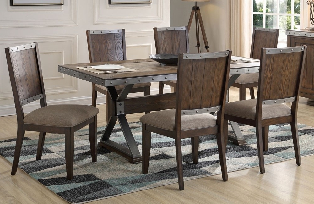 Most Current Industrial Style Dining Tables For Doran Industrial Style Dining Table Set (Photo 1 of 20)