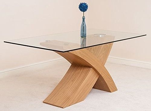 Most Current Modern Furniture Direct Valencia Small Glass And Wood Dining Table Within Oak And Glass Dining Tables (Photo 4 of 20)